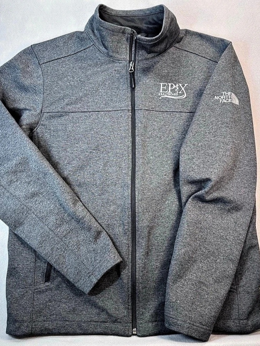 The North Face Ridgewall Medium Gray Soft Shell Jacket WindWall NF0A3LGX *Logo*